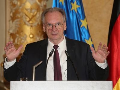 Dr.Reiner Haseloff (CDU) Ministerpr?sident von Sachsen-Anhalt bei der Berufung Team Sachsen-Anhalt f?r Olympischen Winte-stock-photo