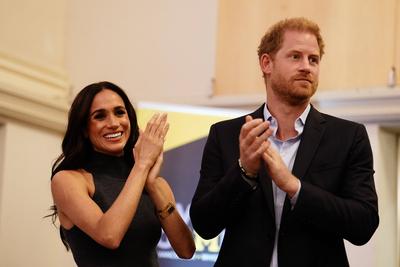 . 15/09/2023. Dusseldorf, Germany. Prince Harry and Meghan Markle, the Duke and Duchess of Sussex, at the IG25 and Team-stock-foto