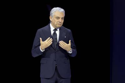 Paris, France October 14, 2024 - Paris Moto Show. The event is open to the public from October 15 to 20 at Paris Expo Po-stock-foto