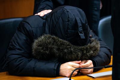 Urteil, Verbrechen gegen die Menschlichkeit gegen syrischen Arzt Alaa M.-stock-foto