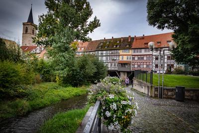 Erfurt, Landeshauptstadt Bundesland Th?ringen; Kr?merbr?cke in der Altstadt - 07.10.2024 Erfurt *** Erfurt, state capita-stock-foto