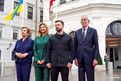 16.06.2025 - ?sterreich, Wien, Europa: Staatsbesuch - Der ukrainische Pr?sident Wolodymyr Selenskyj trifft gemeinsam mit-stock-foto