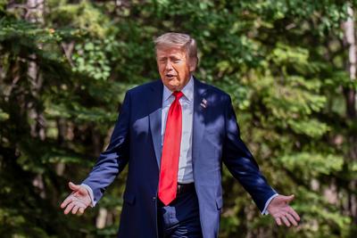 Kananaskis, Alberta, Kanada, 16.06.2025: Mountain Lodge: G7-Gipfel 2025: US-Pr?sident Donald Trump (Foto: Michael Kappel-stock-photo