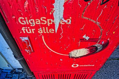 Werbung f?r schnelles Internet.-stock-foto