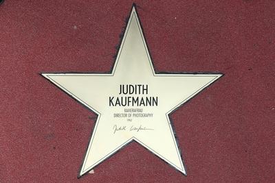 Stern von Judith Kaufmann bei der Wiedereroeffnung BOULEVARD DER STARS am 4. September 2014 auf dem Mittelstreifen am Po-stock-photo