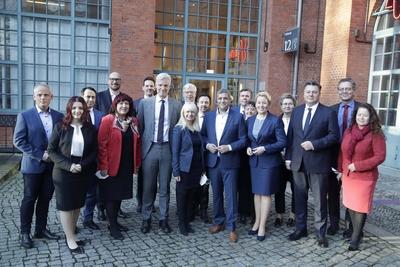 Berliner SPD stellt designierte Senatoren fuer die Landesregierung fuer neue Legislaturperiode, Senat, in Berlin vor, mi-stock-foto