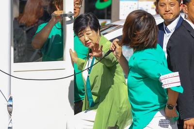 Election - Governor Koike gives campaign speech -JPN--stock-foto