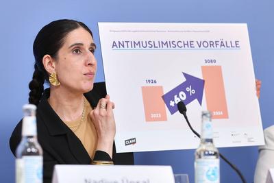 Berlin, Deutschland, 17.06.2025: Haus der Bundespressekonferenz: Pressekonferenz: CLAIM - Lagebild antimuslimischer Rass-stock-foto