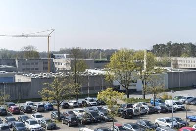 JVA Bielefeld Brackwede Gesamtansicht von oben der JVA Bielefeld Brackwede geschlossener Vollzug-stock-foto