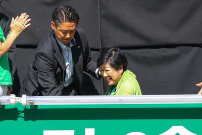 Election - Governor Koike gives campaign speech -JPN--stock-foto