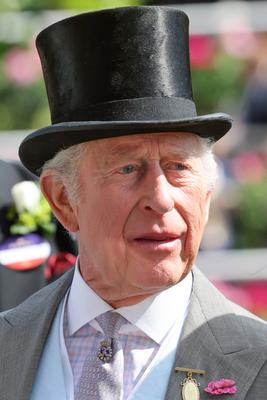 Royal Ascot, Portrait of King Charles III-stock-photo