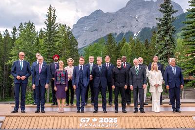 News Bilder des Tages Kananaskis, Alberta, Kanada, 17.06.2025: Mountain Lodge: G7-Gipfel 2025: Gruppenfoto mit den Staat-stock-photo