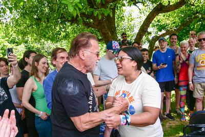 Arnold Schwarzenegger besucht Heimatgemeinde in der Steiermark, ?sterreich, Europa, Arnold Schwarzenegger, Hollywood-Sta-stock-foto