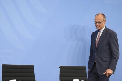 Pressekonferenz mit Bundeskanzler Merz nach der Ministerpraesidentenkonferenz (MPK)-stock-foto