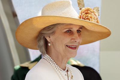 Royal Ascot, Portrait of HRH Birgitte, Duchess of Gloucester-stock-photo