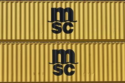 Die Mediterranean Shipping Company - kurz MSC, ist eine schweizerische Reederei mit Sitz in Genf. Sie ist gegenw?rtig di-stock-foto