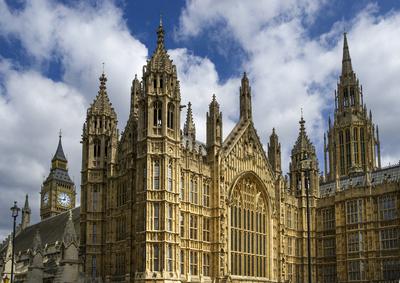 Westminster Abbey with Big Ben View of the gothic Westminster Abbey with Big Ben in the background, symbols of the city-stock-photo