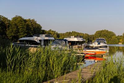 Fr?hmorgens am Schulzensee. / Revierreport - Die m?rkische Riviera / Die tief im S?den Berlins gelegenen Seen von Priero-stock-foto