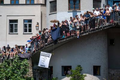 GER, Tuebinger Stocherkahnrennen, Traditionelles Fest, Auf dem Neckar, Socherkahn, 19.06.2025-stock-photo