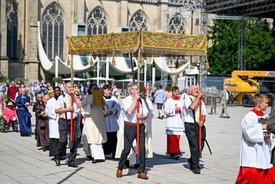 Domplatz Linz, Neuer Dom, Mariendom-stock-foto