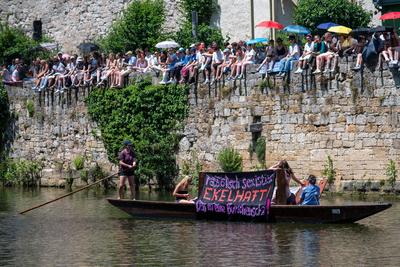 GER, Tuebinger Stocherkahnrennen, Traditionelles Fest, Auf dem Neckar, Socherkahn, 19.06.2025-stock-photo