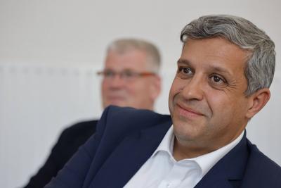 Raed Saleh, Kreisvorsitzender der SPD-Spandau, MdA und Fraktionsvorsitzender der SPD Fraktion, Deutschland, Berlin, SPD-stock-foto