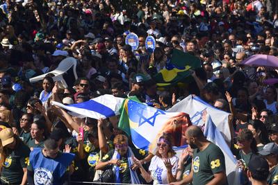 Marcha para Jesus em S?o Paulo-stock-foto