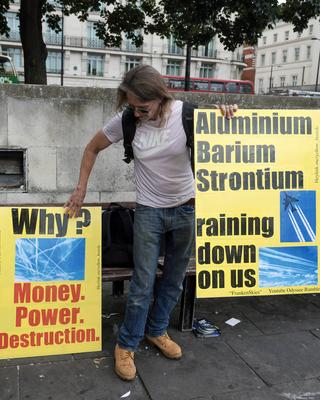 Chemtrails Protest-stock-foto