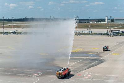 20.06.2025, Sch?nefeld,Brandenburg,Deutschland,GER,Flughafen BER Berlin Brandenburg Willy Brandt. Erstflug mit Air Trans-stock-photo