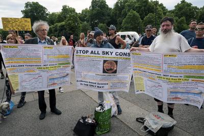 Chemtrails Protest-stock-foto