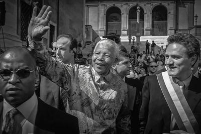 South African President Nelson Mandela to Rome-stock-foto
