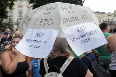 Chemtrails Protest-stock-foto