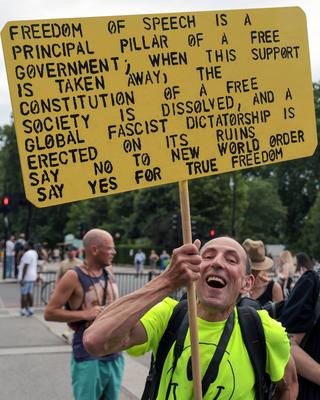 Chemtrails Protest-stock-foto