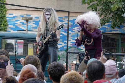 Fete de la musique, Live Musik, Eat Lipstick, Disco Punk Band, Reuterkiez, Berlin-Neuk?lln-stock-foto