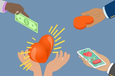 3D Isometric Flat Illustration von Charity, Fund Raising Kampagne-stock-foto