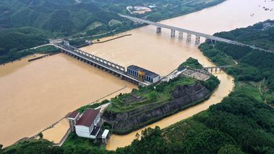 Flood Peak in Rong'an-stock-foto
