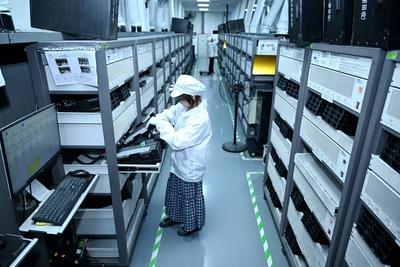 Lithium Battery Manufacturing in Nantong-stock-foto