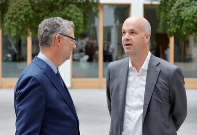 Prof. Marcel Fratzscher (R.), Pr?sident des Deutschen Institutes f?r Wirtschaftsforschung (DIW Berlin), Deutschland, Ber-stock-foto