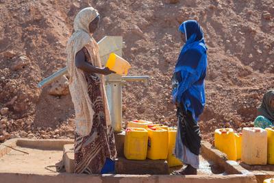 Gabradahidan, Somali Region, Aethiopien - Trinkwasserversorgung an einer Zisterne, Duerre 13.11.2019, Gabradahidan, Soma-stock-photo