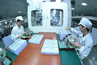 Lithium Battery Manufacturing in Nantong-stock-foto