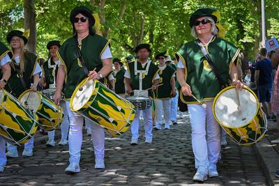 Merseburger Schlossfestspiele, Traditioneller Schlossfestumzug, Motto: 'Merseburg im Wandel der Zeit - Zwischen Aufstand, Herrschaft und Wissen',22.06.2025-stock-photo