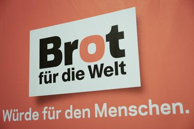 Logo des evangelischen Hilfswerks Brot fuer die Welt (Themenfoto vom 11.07.2024). Brot fuer die Welt ist ein Hilfswerk d-stock-foto