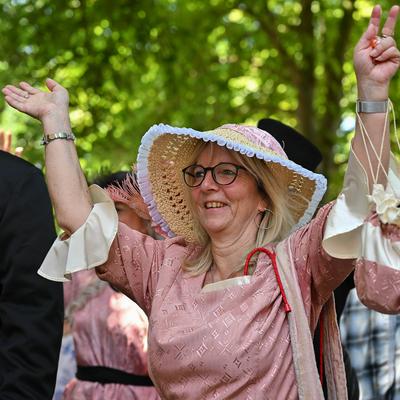 Merseburger Schlossfestspiele, Traditioneller Schlossfestumzug, Motto: 'Merseburg im Wandel der Zeit - Zwischen Aufstand, Herrschaft und Wissen',22.06.2025-stock-photo