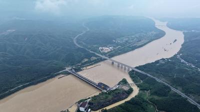 Flood Peak in Rong'an-stock-foto