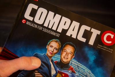 Nahaufnahme vom COMPACT MAGAZIN. In Leipzig wird beim Bundesverwaltungsgericht ?ber ein Verbot verhandelt. Bundesinnenmi-stock-foto