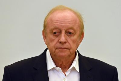 Alfons SCHUHBECK, Einzelbild,angeschnittenes Einzelmotiv,Portraet,Portrait,Portr?t. 3.Prozesstag im Strafverfahren gegen-stock-foto