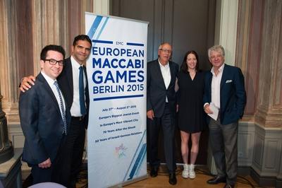 Gruppenbild Daniel Botmann GF Zentralrat der Juden Alon Meyer Pr?sident Makkabi Deutschland Kl-stock-foto