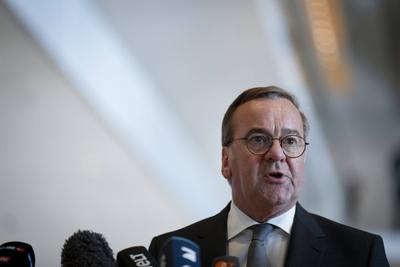 Bundestag, Pressestatement, Bundesverteidigungsminister, Boris Pistorius-stock-foto