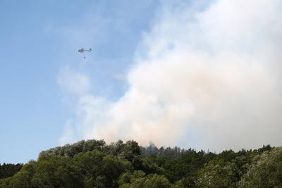 Waldbrand in Wendelstein , Zahlreiche Feuerwehr im Einsatz , in Wendelstein , Bayern , Deutschland . Juni 24, 2025 . Pho-stock-foto