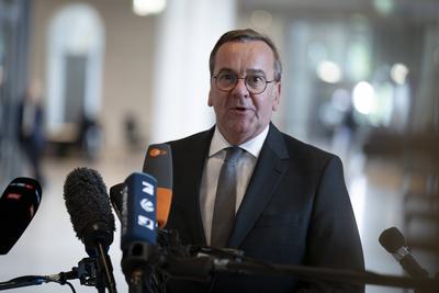 Bundestag, Pressestatement, Bundesverteidigungsminister, Boris Pistorius-stock-foto